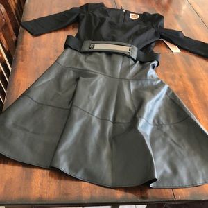 Nue by Shani black faux leather dress size 4